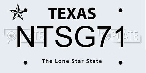 NTSG71 Texas License Plate