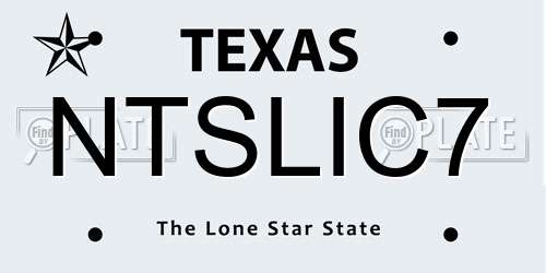 NTSLIC7 Texas License Plate
