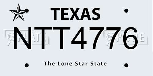 NTT4776 Texas License Plate