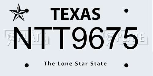NTT9675 Texas License Plate