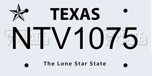 NTV1075 Texas License Plate