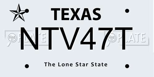 NTV47T Texas License Plate