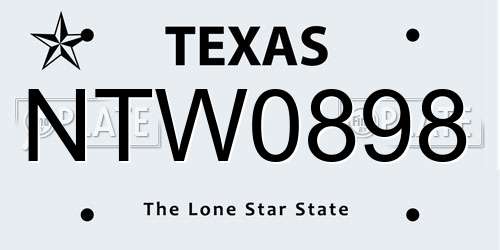 NTW0898 Texas License Plate