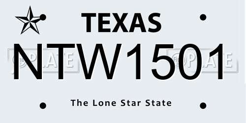 NTW1501 Texas License Plate