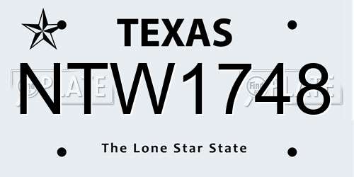 NTW1748 Texas License Plate