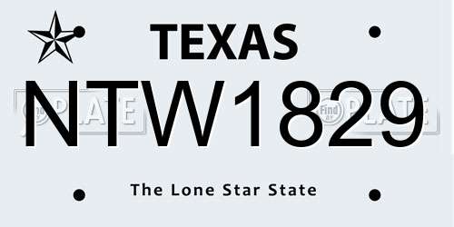 NTW1829 Texas License Plate