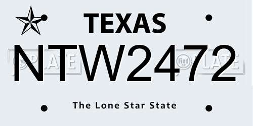NTW2472 Texas License Plate