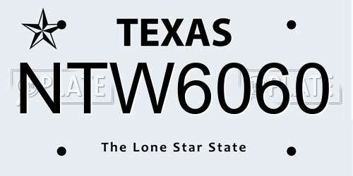 NTW6060 Texas License Plate