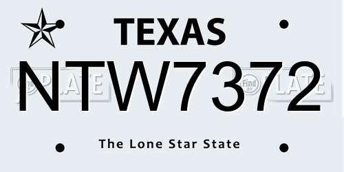 NTW7372 Texas License Plate