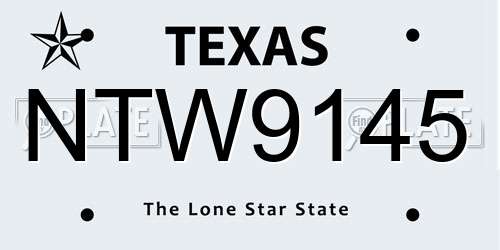 NTW9145 Texas License Plate