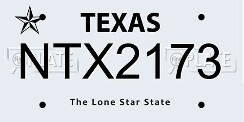 NTX2173 Texas License Plate
