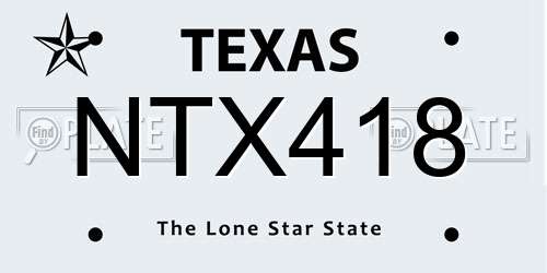 NTX418 Texas License Plate