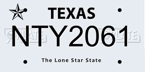 NTY2061 Texas License Plate
