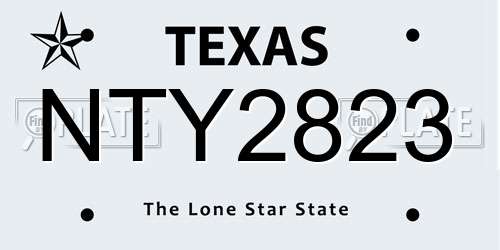 NTY2823 Texas License Plate