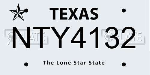 NTY4132 Texas License Plate