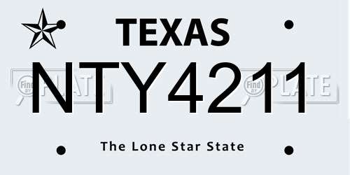 NTY4211 Texas License Plate