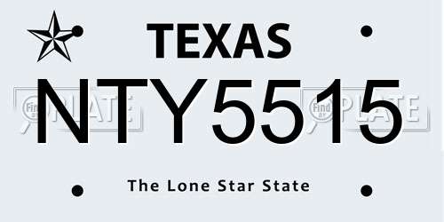 NTY5515 Texas License Plate