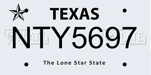 NTY5697 Texas License Plate