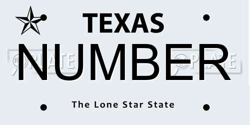 NUMBER Texas License Plate