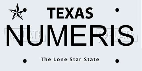 NUMERIS Texas License Plate
