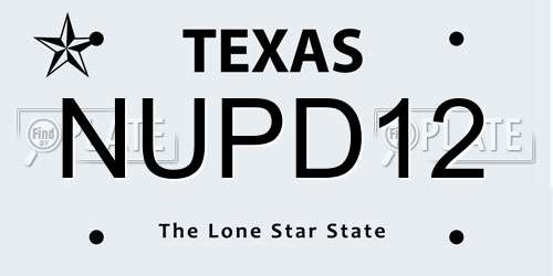 NUPD12 Texas License Plate