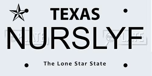 NURSLYF Texas License Plate