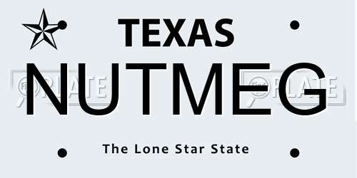 NUTMEG Texas License Plate