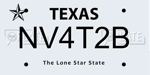 NV4T2B Texas License Plate