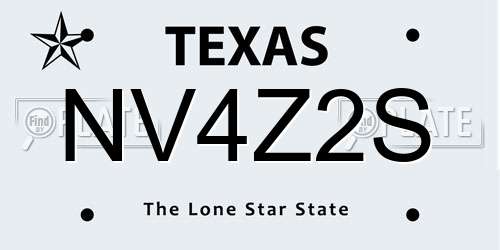 NV4Z2S Texas License Plate