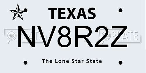 NV8R2Z Texas License Plate