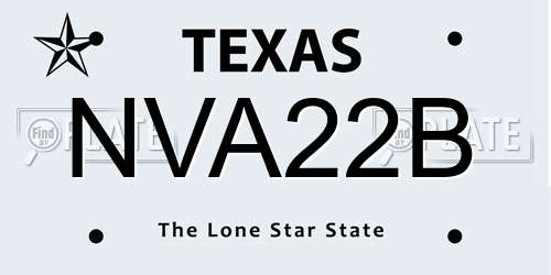 NVA22B Texas License Plate