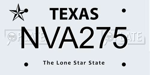 NVA275 Texas License Plate