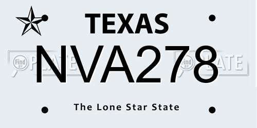 NVA278 Texas License Plate