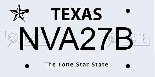 NVA27B Texas License Plate