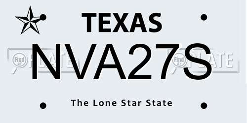 NVA27S Texas License Plate