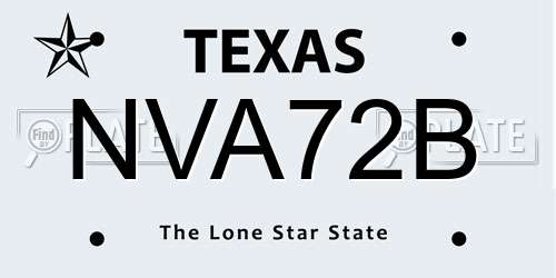 NVA72B Texas License Plate