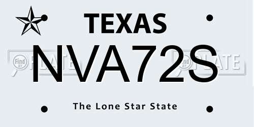 NVA72S Texas License Plate