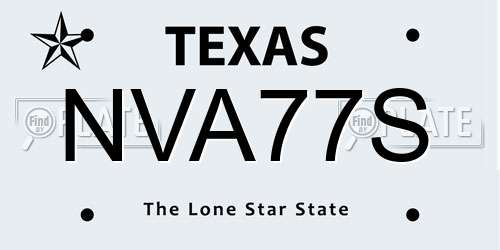 NVA77S Texas License Plate