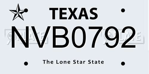 NVB0792 Texas License Plate