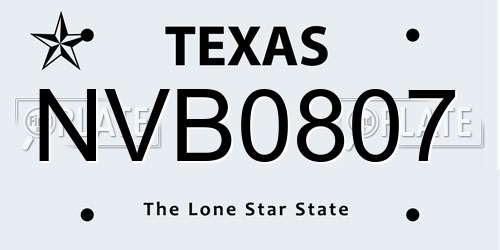 NVB0807 Texas License Plate