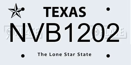 NVB1202 Texas License Plate