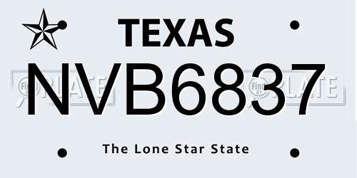NVB6837 Texas License Plate
