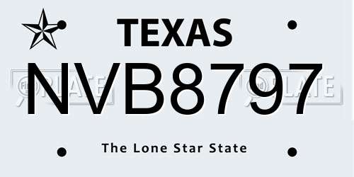 NVB8797 Texas License Plate