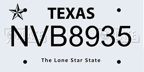NVB8935 Texas License Plate