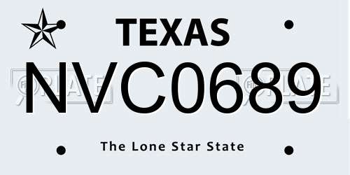 NVC0689 Texas License Plate