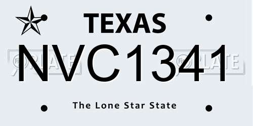 NVC1341 Texas License Plate