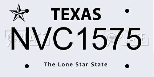 NVC1575 Texas License Plate