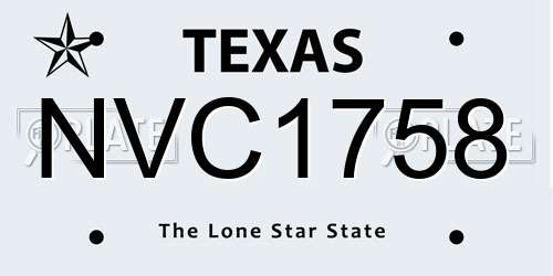 NVC1758 Texas License Plate