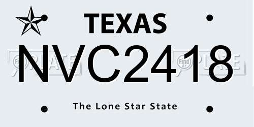 NVC2418 Texas License Plate