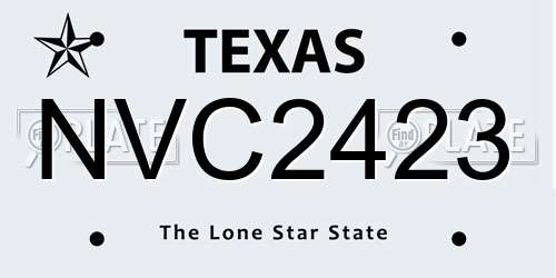 NVC2423 Texas License Plate